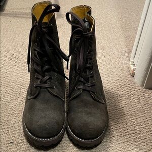 Frye Sabrina Lace-Up Olive Green Boots